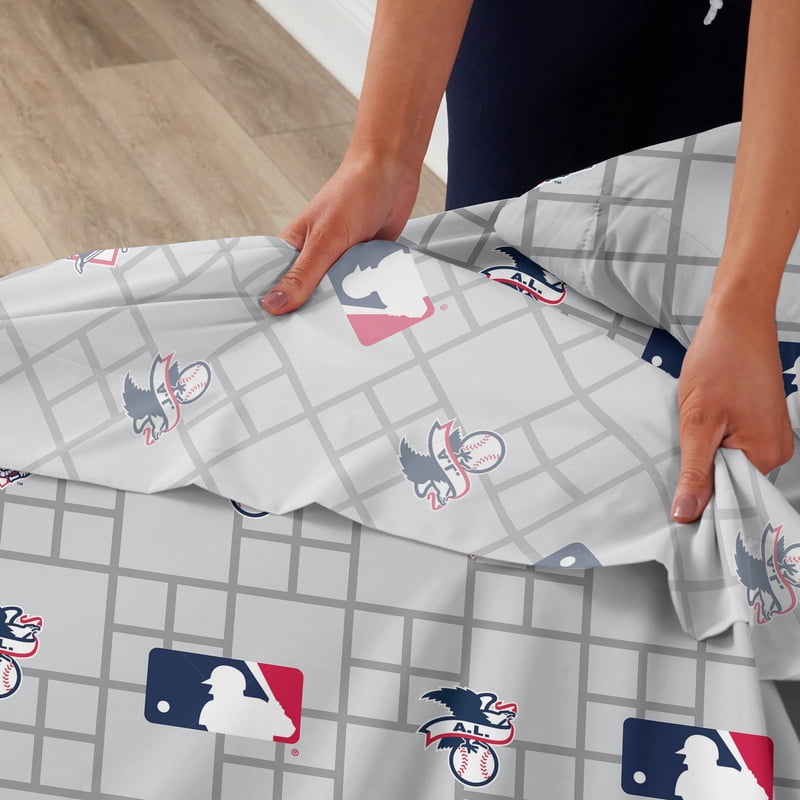 MLB Multi Team Strikeout Twin Sheet Set with Logo Print - Full Variation