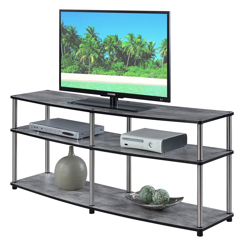 3-Tier TV Stand for TVs up to 65 Inches - Faux Birch
