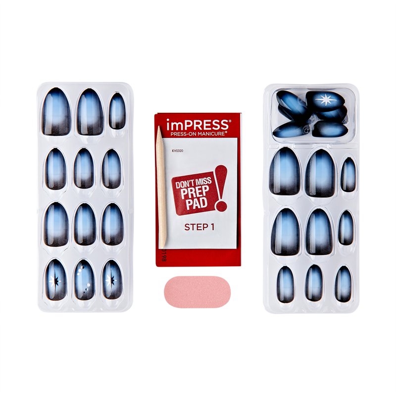 Blue Almond Press On Nails - Medium Length, 30 Count