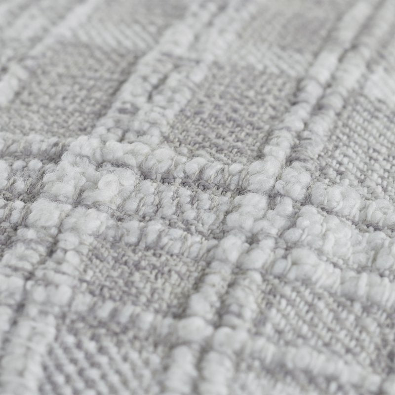 Silver Plaid Cotton-Rich Decorative Pillow 14x20 Set of 2 - Lulu