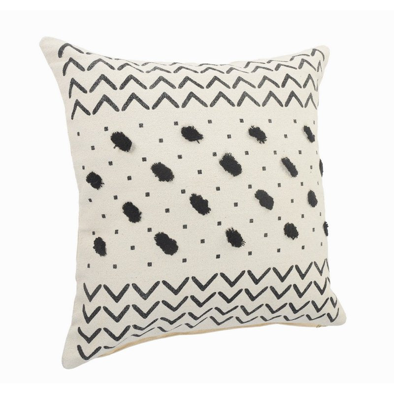 Distressed Handwoven Tribal Cotton Throw Pillow Set - 20 inch Brown & Black