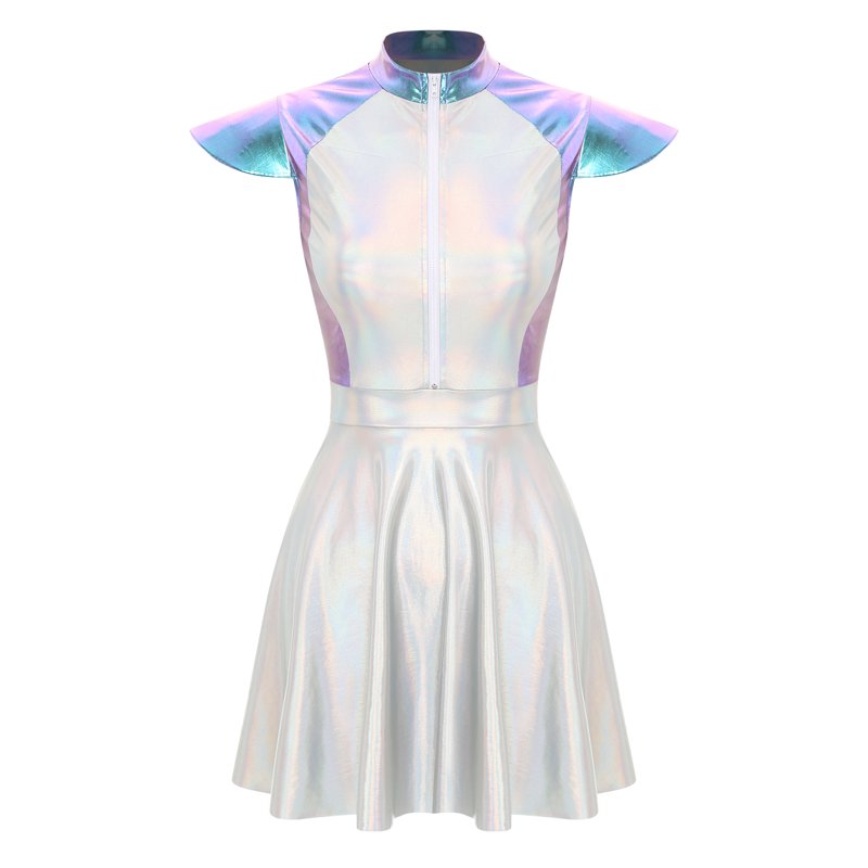Women’s Space Fighter Costume Outer Space Cadet Halloween Cosplay Dress - Blue, S