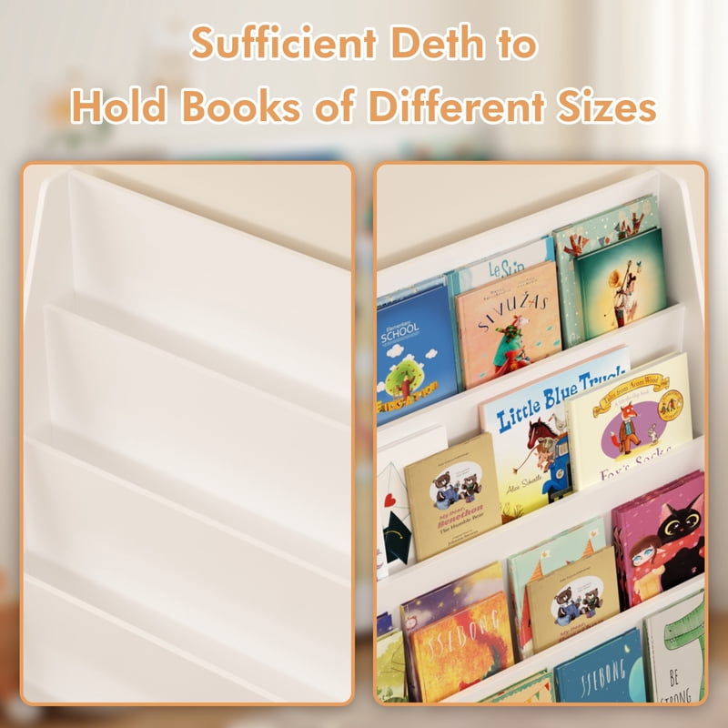 4-Tier Kids Bookshelf & Toy Organizer - Space-Saving Storage