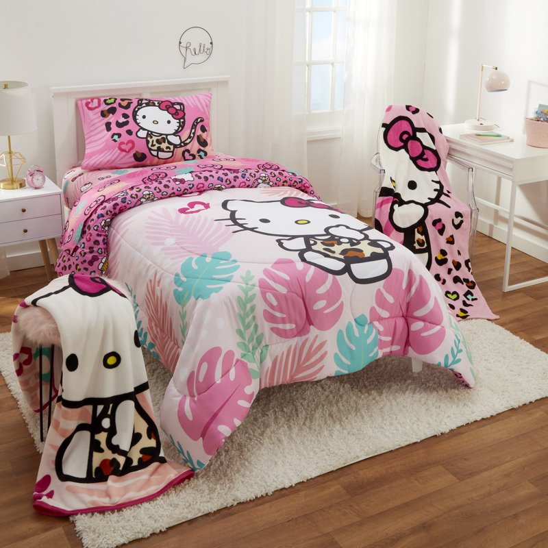 Kids Pink White Fleece Throw Blanket 46x60 - Super Soft Cozy Bed & Travel Accessory