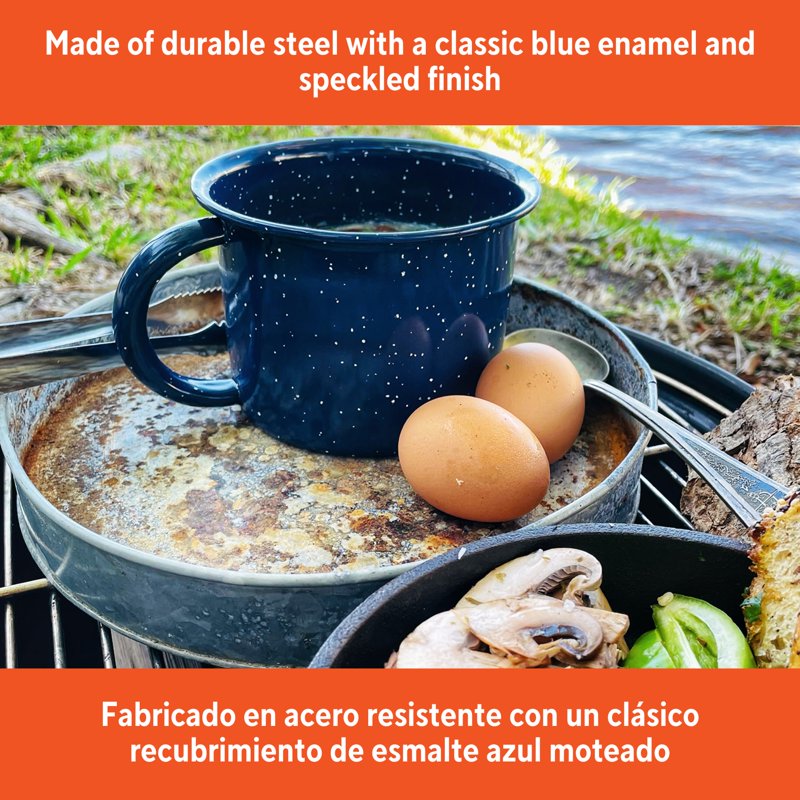 1.25qt Enamel Cooking Mug - Blue, Durable Steel Design