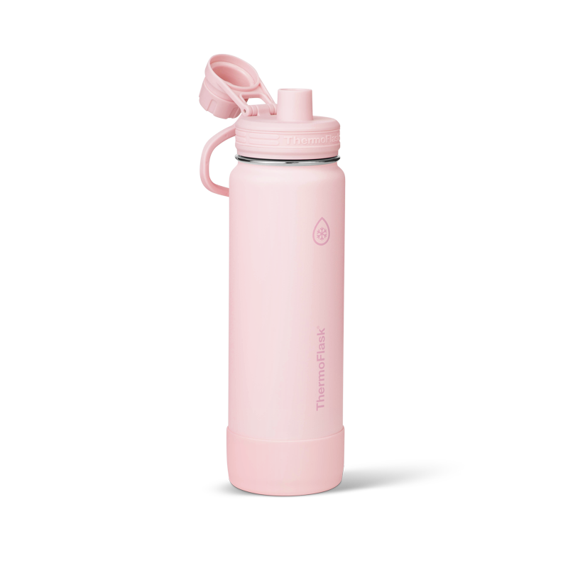 Insulated Stainless Steel Water Bottle with Leakproof Lid - 24 oz Blush