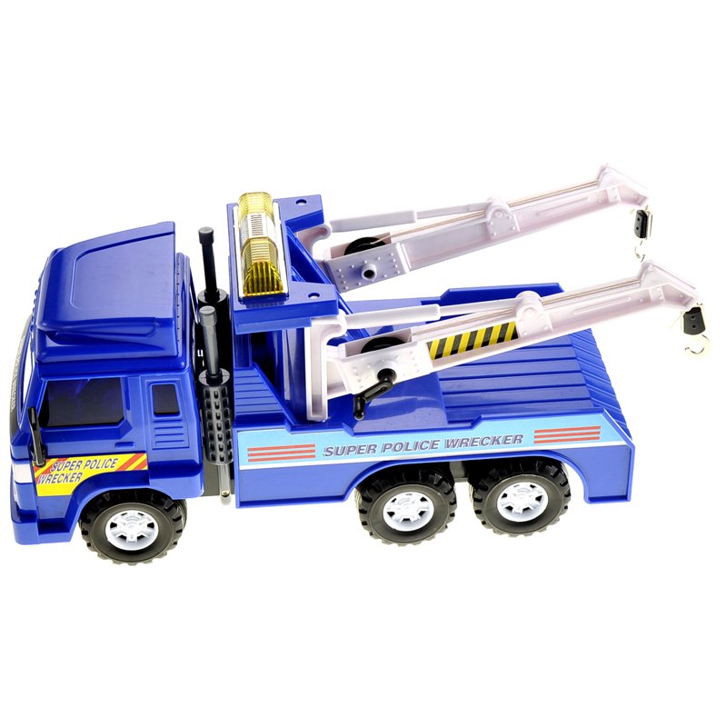 Heavy Duty Police Tow Truck Toy with Friction Power - Multicolor