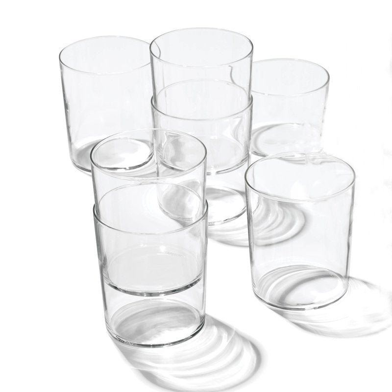 Stackable Clear Tall Glasses - 16 oz Set of 6