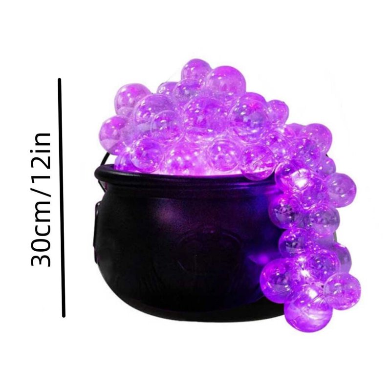 Halloween Cauldron Decoration Set with Lights - DIY Bubbling Witch Pot, Outdoor Porch Decor, 3-Black A-DIY Cauldron