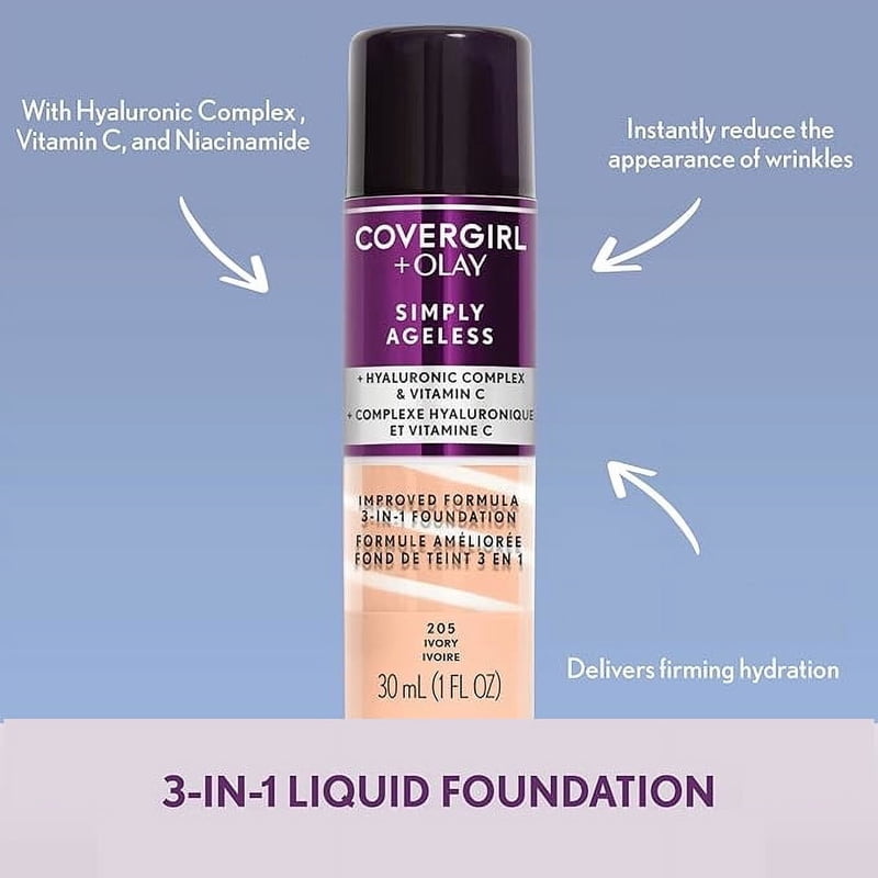3-in-1 Liquid Foundation, Soft Honey - Hydrating & Anti-Aging