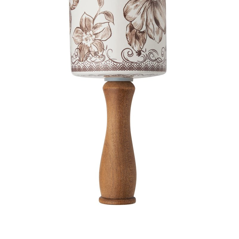 Ceramic Rolling Pin with Wood Handles - Agatha Brown