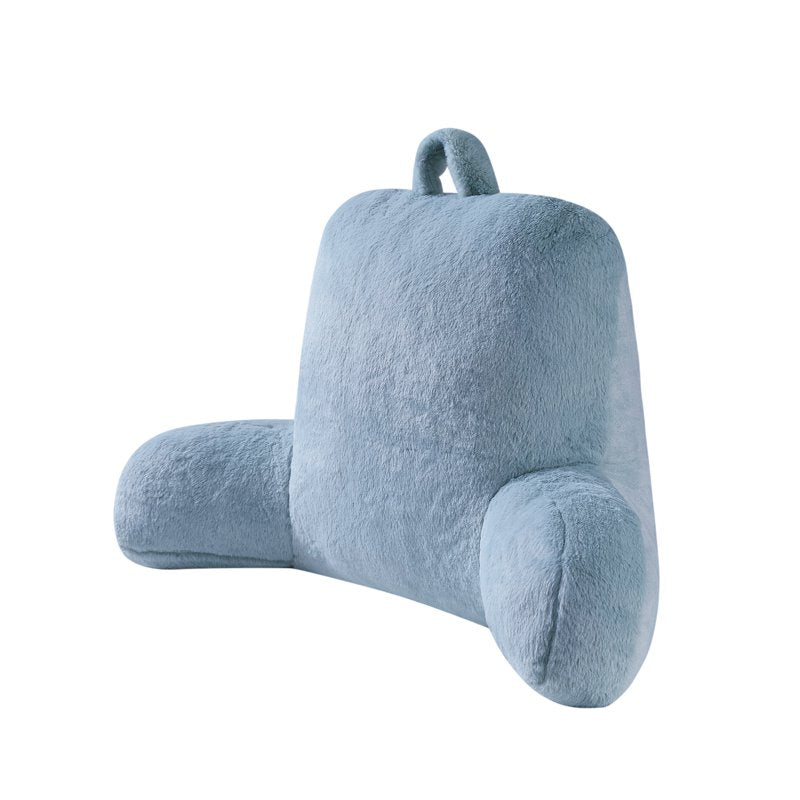 Mainstays Faux Fur Plush Backrest Pillow - Specialty Size Blue