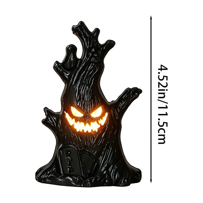 Black Tree Demon Halloween Lamp Eerie Table Decor Indoor Outdoor - Variation #314