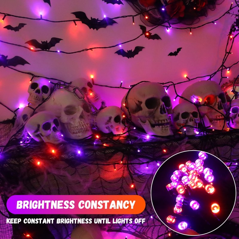 Magotan 600 LED Halloween String Lights - Purple & Orange, 200 ft Waterproof Outdoor Indoor Decor - Variation of THIS listing