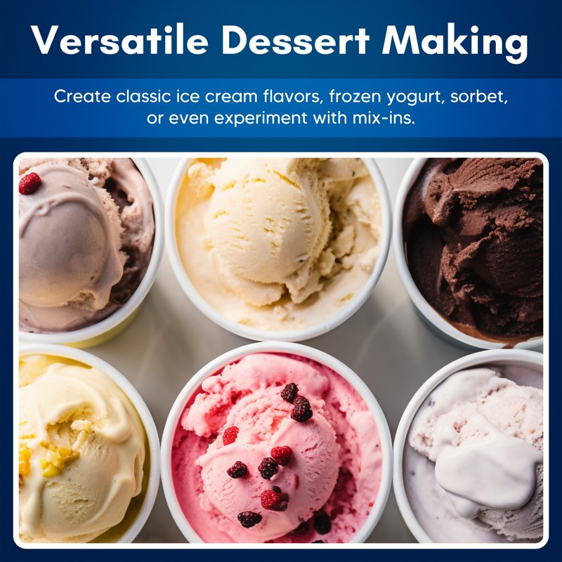 4-Quart Electric Ice Cream Maker - Homemade Gelato & Sorbet Machine