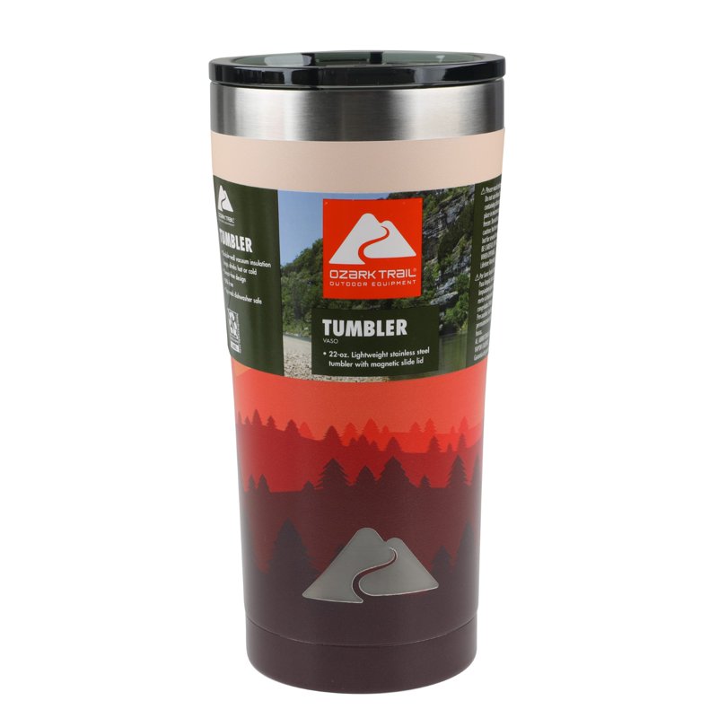 22 oz Stainless Steel Travel Tumbler - Mountain Print