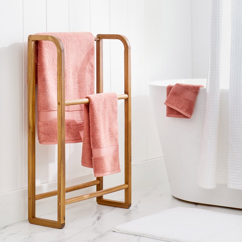 Freestanding Towel Rack - Light Honey Finish, 20.5x8x33.5 Inches, Better Homes & Gardens Juliet Collection
