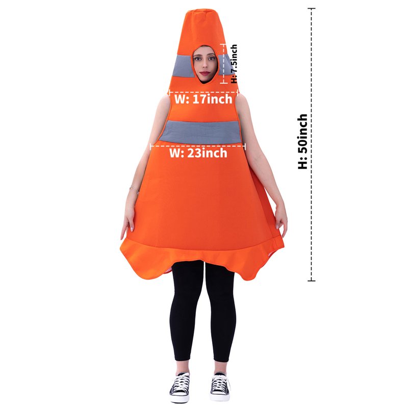 Women Construction Cone Costume - One Size Fits Most Halloween Role Play
