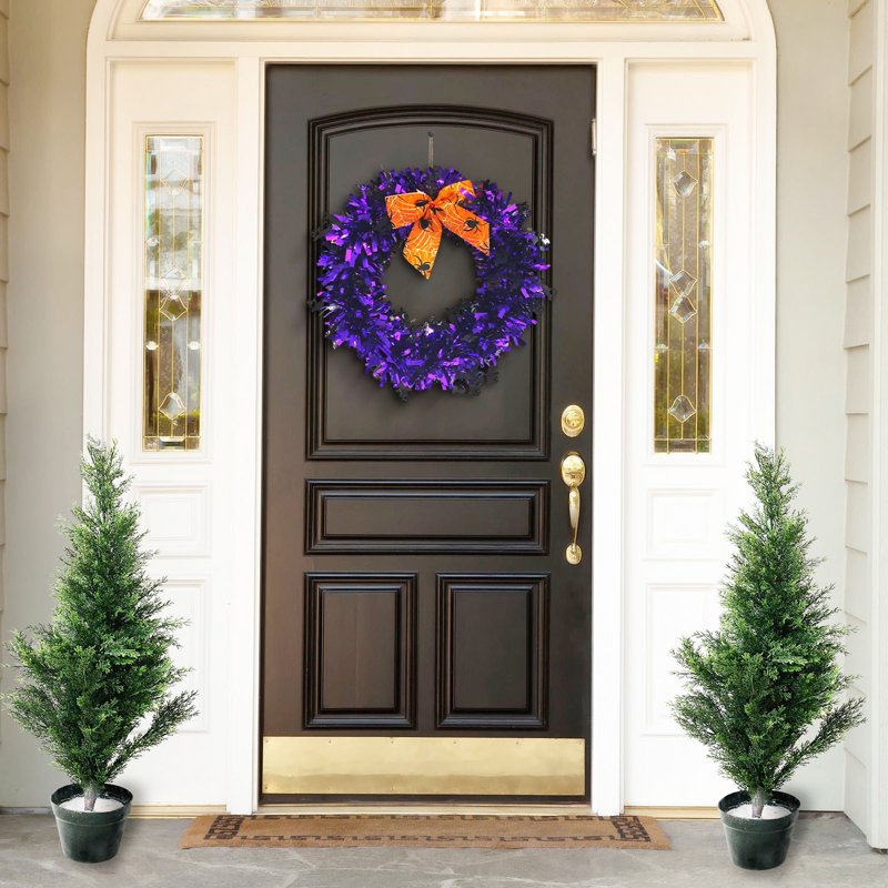 Halloween Wreath for Front Door - Spooky Fall Home Decor, Variation D