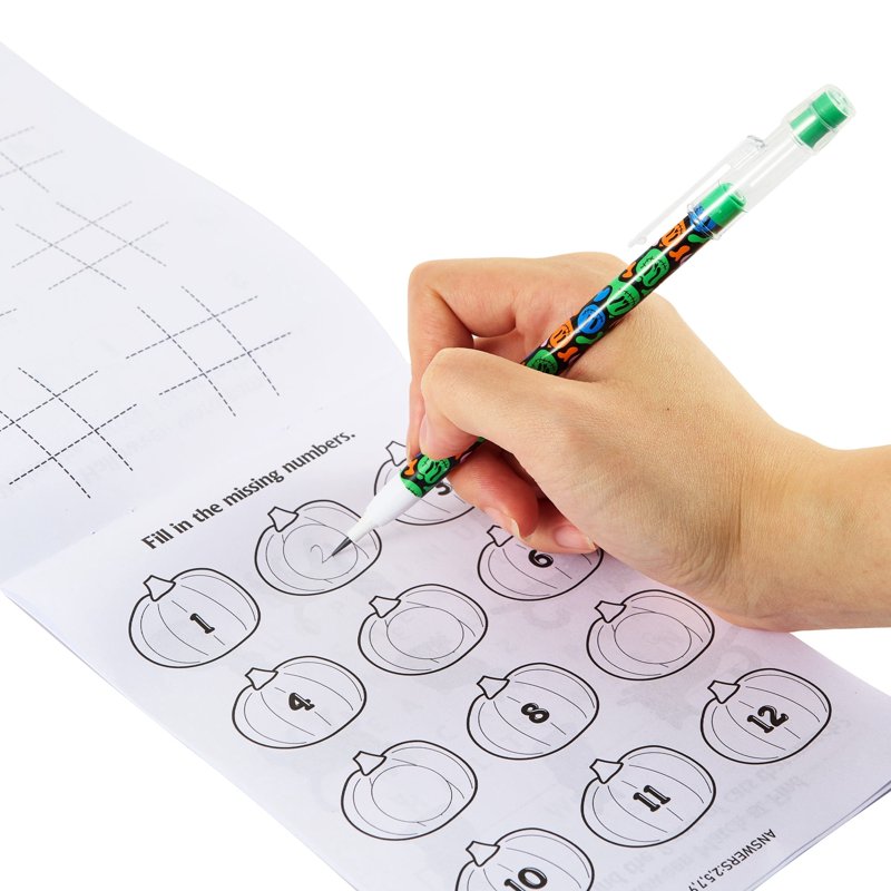 Halloween Activity Books with Push Pencils Party Favors - 12 Pieces