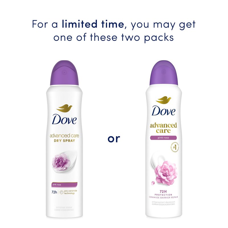 Dove Advanced Care Pink Rosa Antiperspirant Deodorant Spray - 3.8 oz