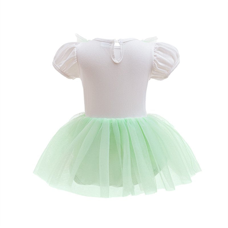 Puff Sleeve Green Baby Girl Princess Dress with Headband - 12-18 Months