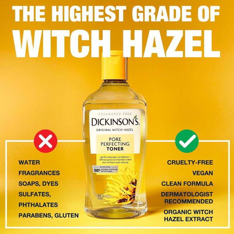 Natural Pore Perfecting Witch Hazel Toner - 16 fl oz Facial Cleanser