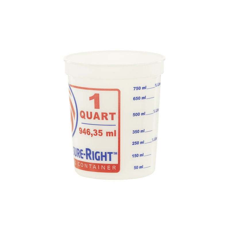1 Quart Round Plastic Mixing Container - Clear