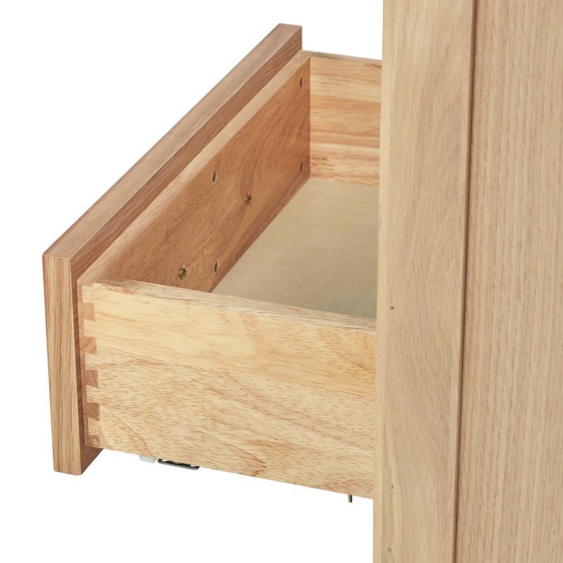 Bathroom Vanity with Sink - 60 Inch Solid Wood with Carrara Quartz Top - Natural Oak Finish