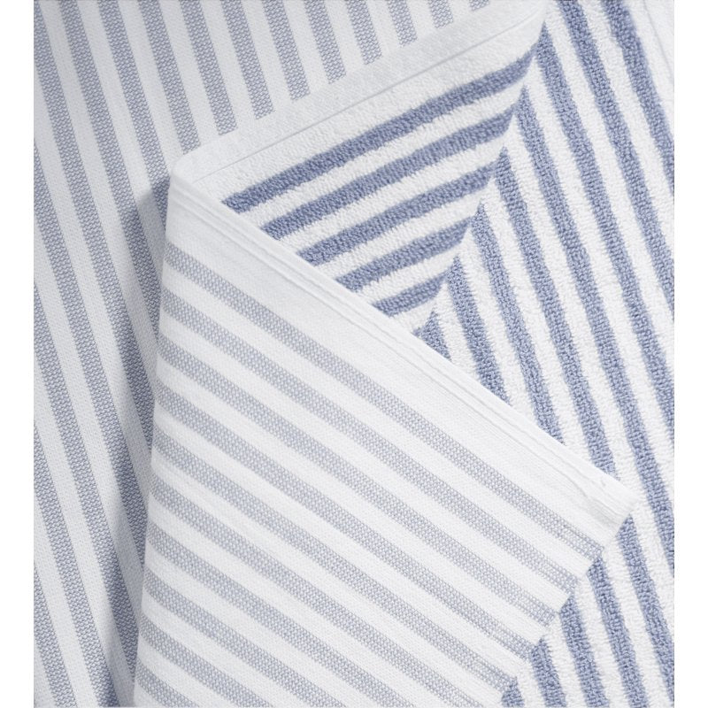 2 Piece Kitchen Towels Set - Blue Linen & White, 3 Pack