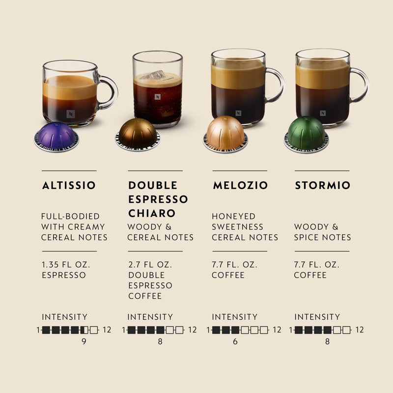 Nespresso Vertuo Pop Coffee and Espresso Maker Bundle - Dark Grey + Discovery Variety Pack