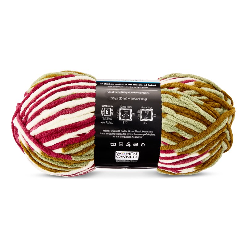 Autumn Roots Multi Chenille Yarn - Bulky 220 yd for Knitting & Crochet - Soft Polyester