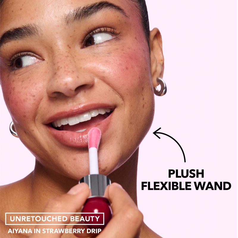 Hydrating Jelly Lip Oil - Strawberry Drip Tinted Gloss, 0.2 fl oz
