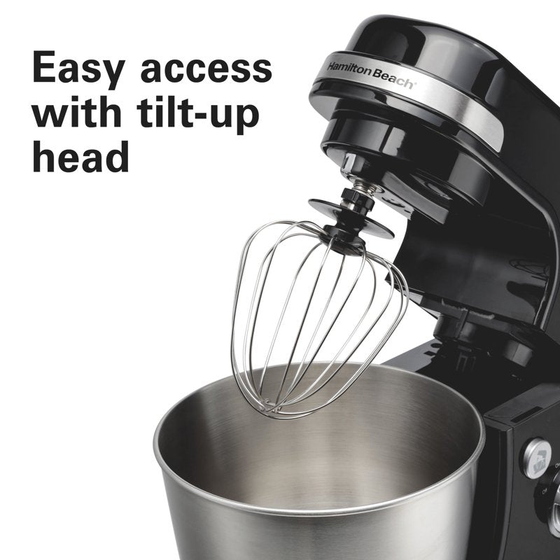 Stand Mixer 4 Quart with 7 Speeds, Tilt-Head & Attachments - Black