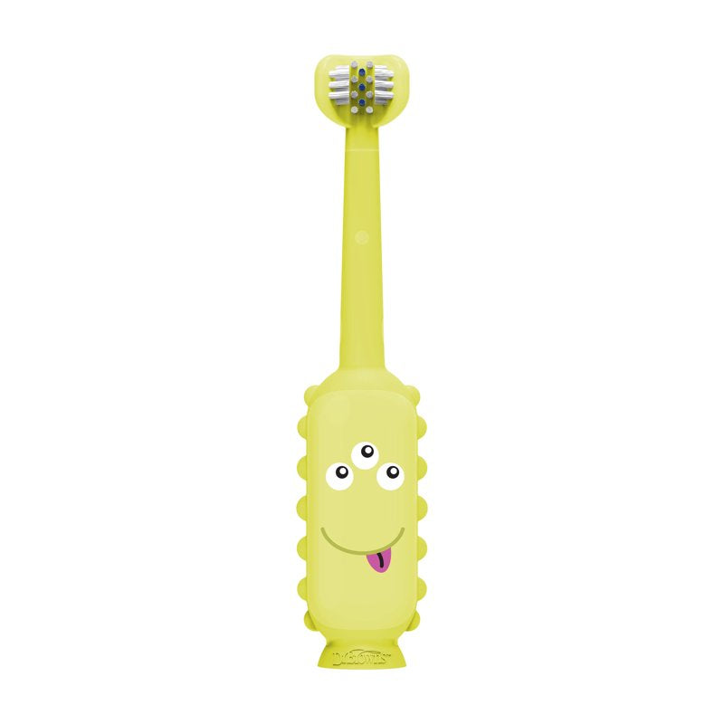 3-Sided Toddler Toothbrush with Color-Changing Bristles and Suction Base