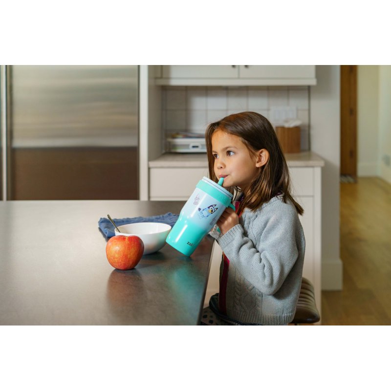 Insulated Tumbler with Straw - 18oz Stainless Steel - Bluey Ombre