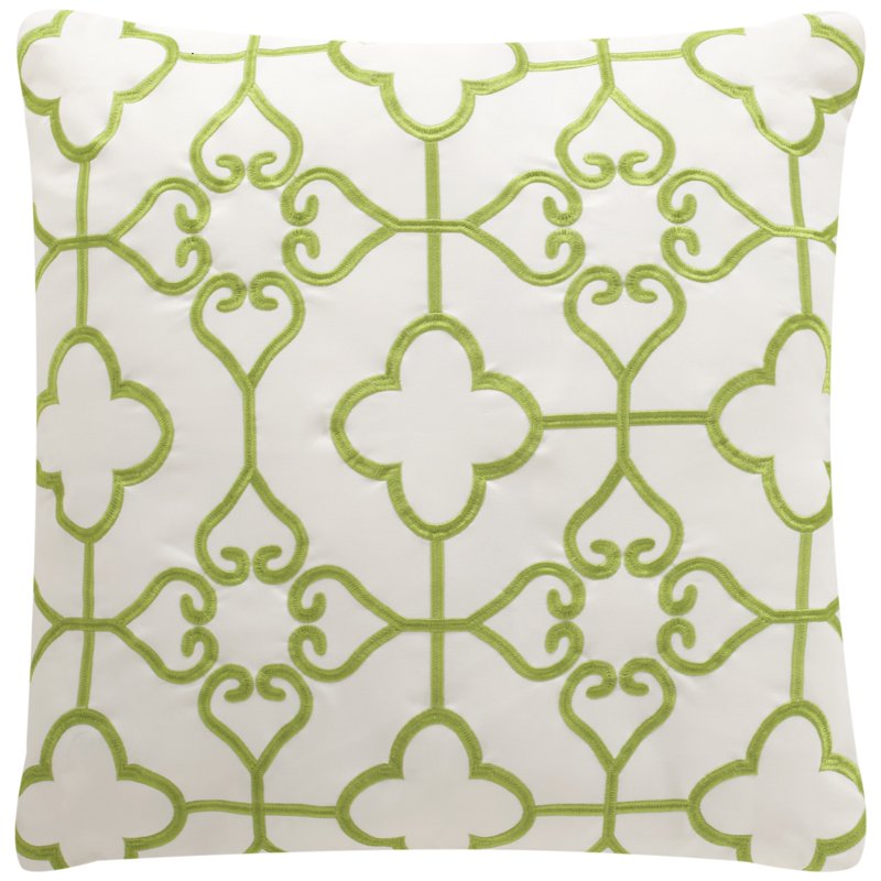 Outdoor Indoor/Outdoor Pillow Set - Sweet Green & Cream, 20x20 Inches, Safavieh