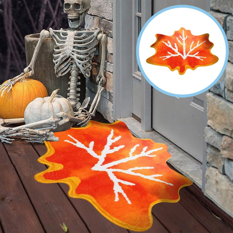Halloween Pumpkin Rug - 15.75x23.62in Fall Decorative Floor Mat for Living Room & Kitchen - Orange D