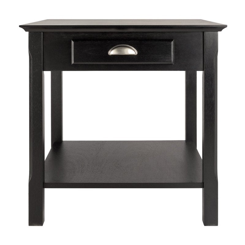 End Table with Drawer - Black Finish, Timber Collection