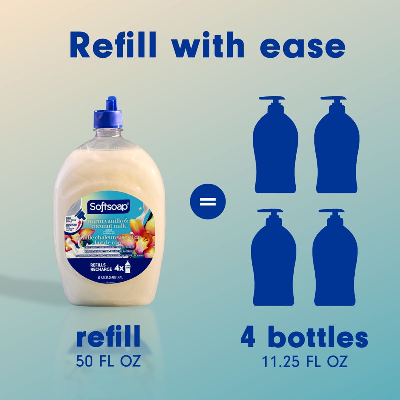 Moisturizing Liquid Hand Soap Refill, Warm Vanilla & Coconut Milk, 50 fl oz