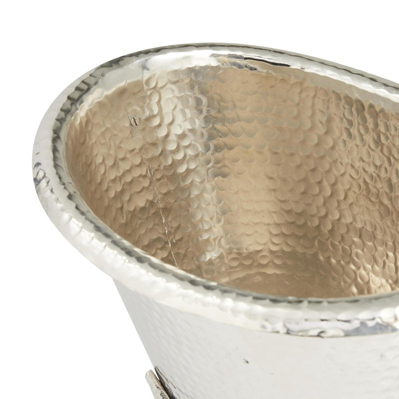 Oval Aluminum Metal Ice Bucket for 6 Bottles - 13.90" x 10.50" x 9.15"