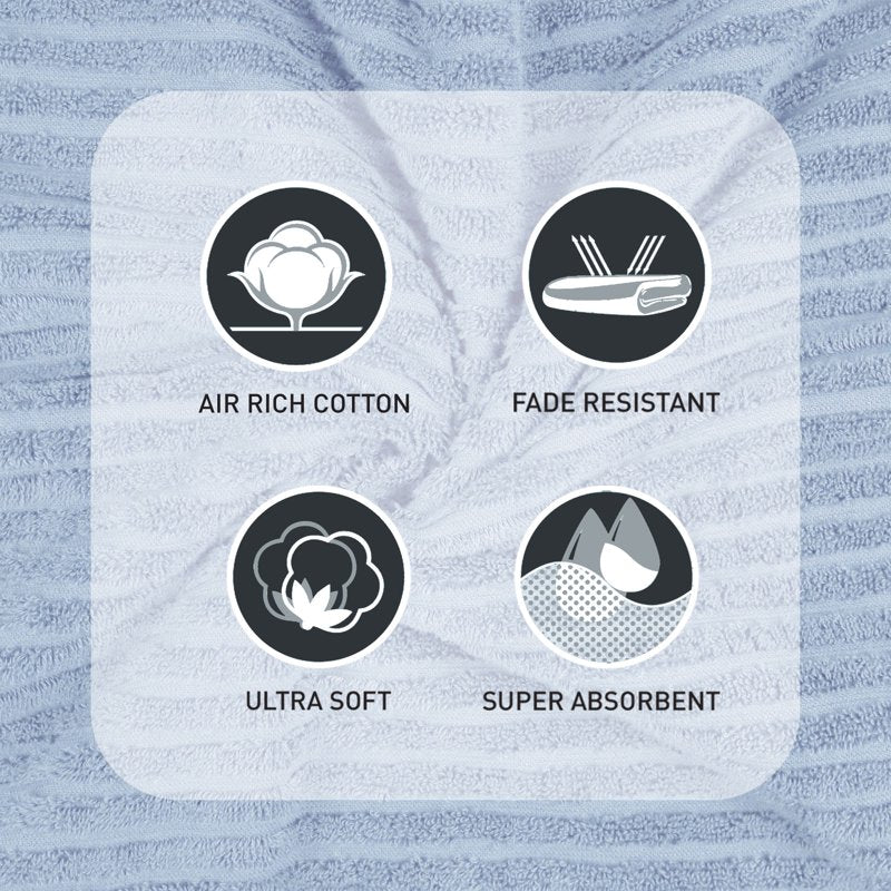 Better Homes & Gardens PowerLoft AIRRICH 6-Piece Bath Towel Set - Blue Drop Stripe
