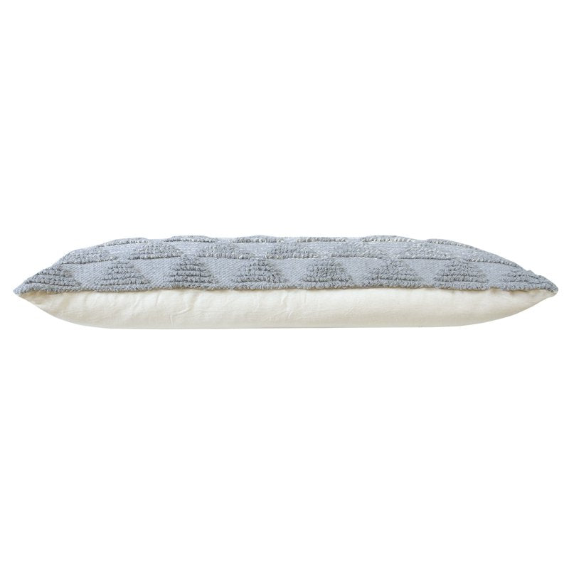 Ox Bay 14x36 Inch Geometric Cotton Throw Pillow - Gray & Ivory