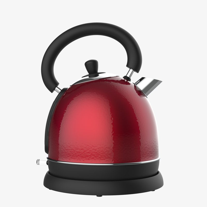 Retro Porcelain Electric Water Kettle with Thermometer - Red