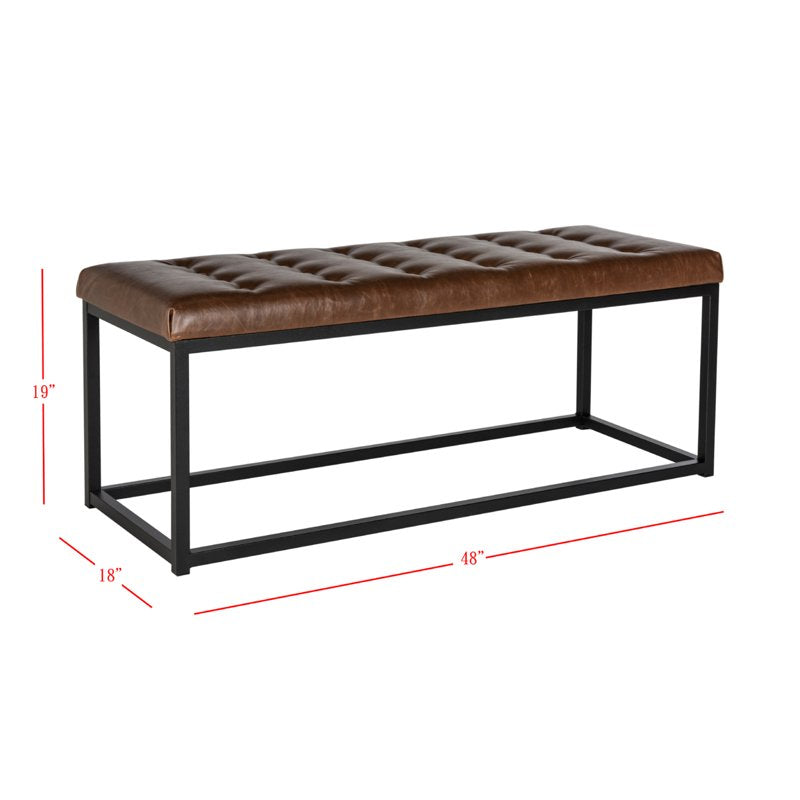Tufted Bench - Contemporary Modern Glam - Beige/Black