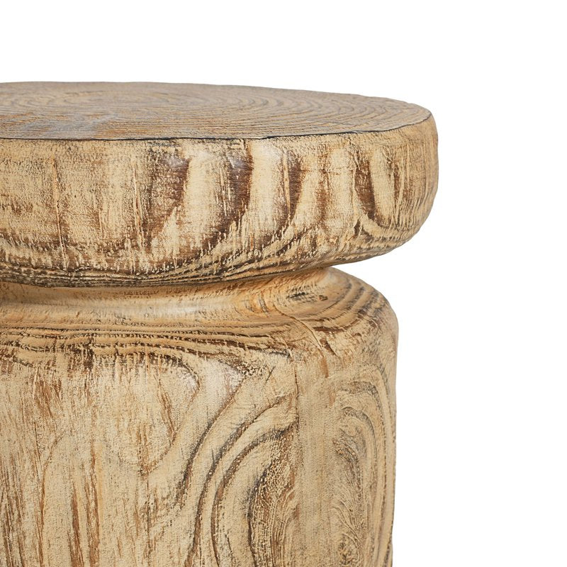 Wood Grain Side Table - MGO Lightweight Concrete Tree-Stump