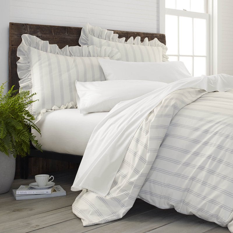 Organic Cotton Comforter Set Full/Queen - Brooke Gray EcoPure 3-Piece