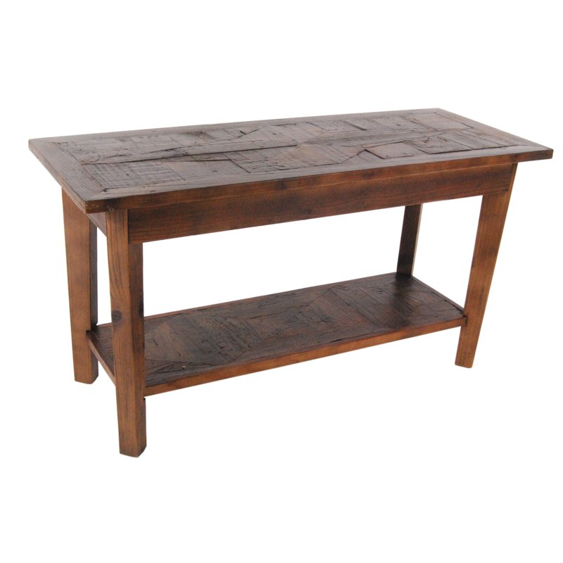Rustic Solid Wood Bench with Shelf - 36 in, 300lbs Capacity