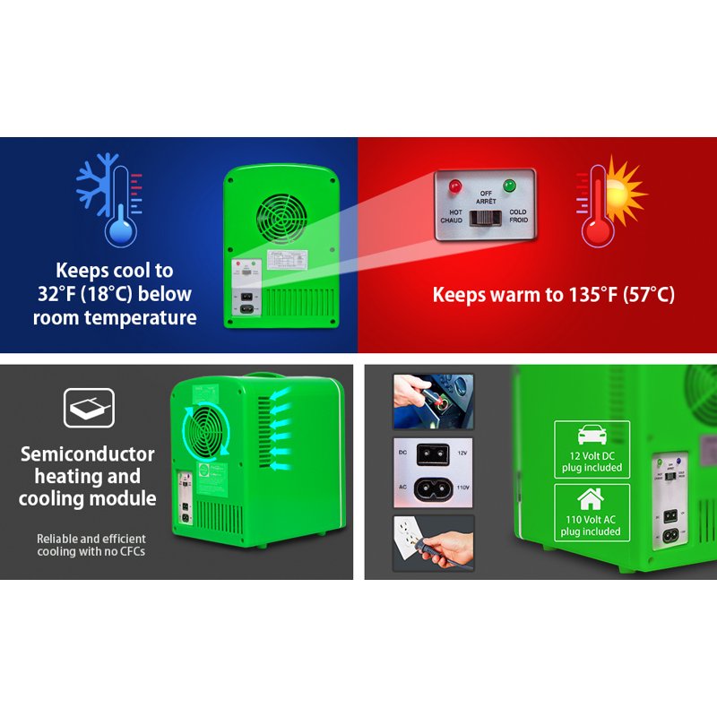 Coca-Cola Sprite Mini Fridge 4L Cooler/Warmer - Green