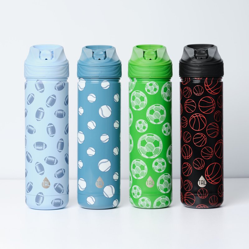 26oz Stainless Steel Ranger Water Bottle with Easy Sip Straw - Basketball